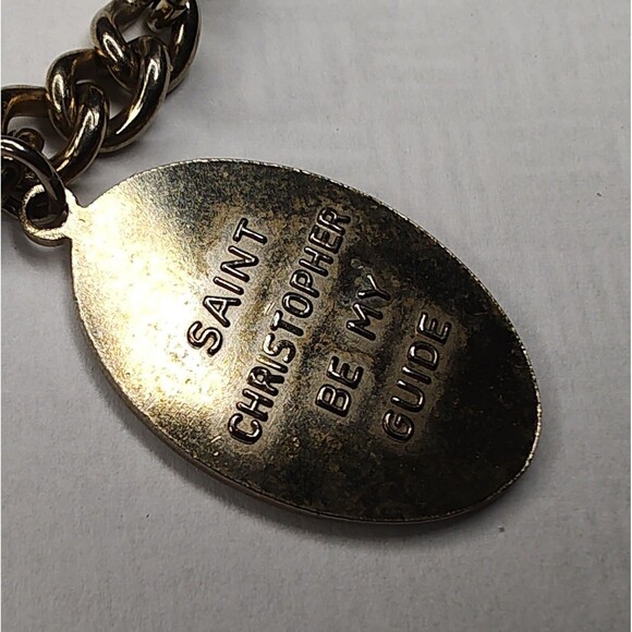 Vintage Gold Tone Charm Bracelet Airplane Cruise Ship Train Engine Florida Cross - Picture 12 of 13